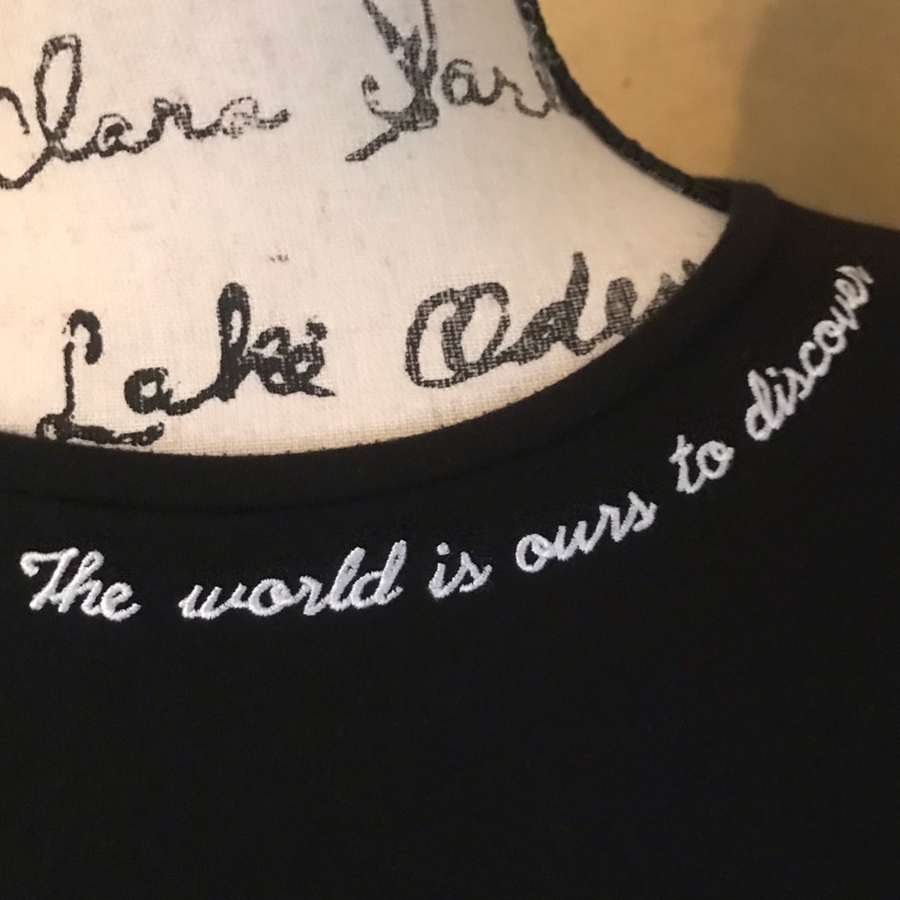 Embroidered Slogan Top